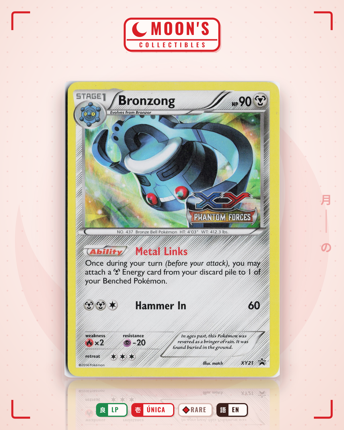 Carta Pokémon Bronzong · XY Black Star Promos #XY21 (LP) — pieza única en Moon's Collectibles México