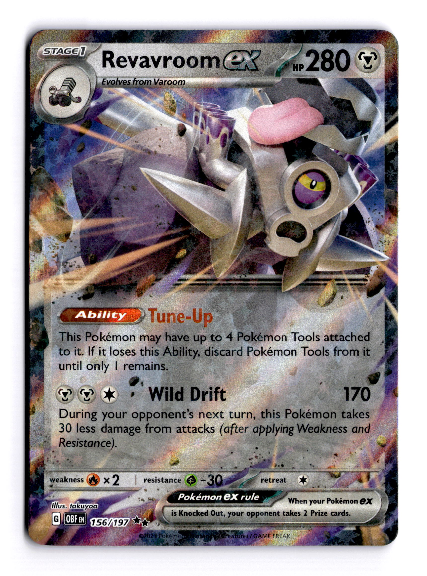 Revavroom ex · Obsidian Flames #156/197 · NM