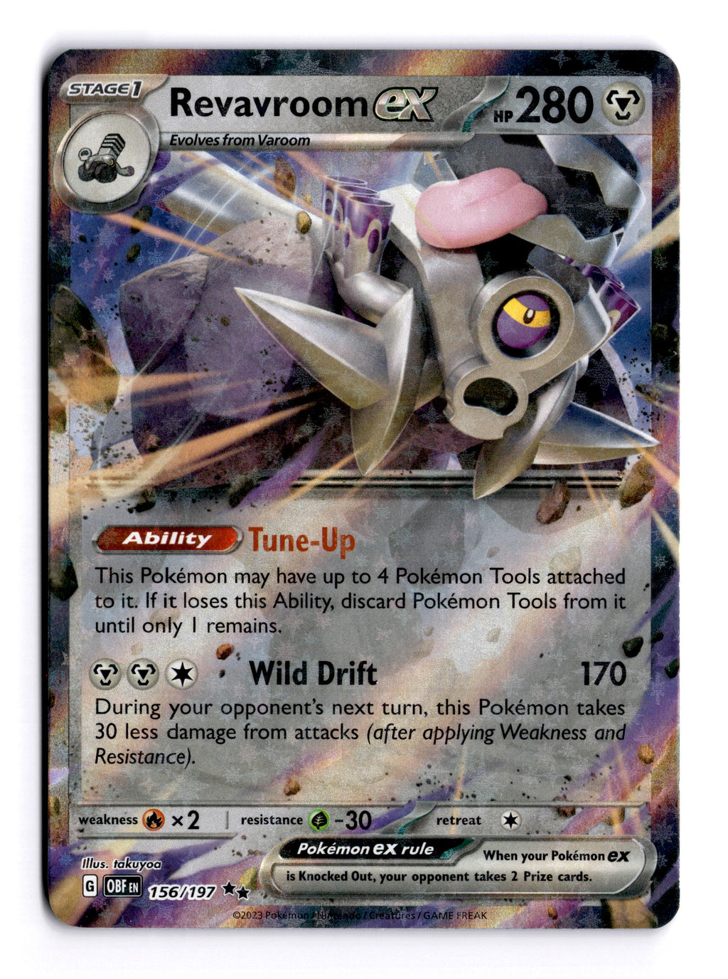 Revavroom ex · Obsidian Flames #156/197 · NM