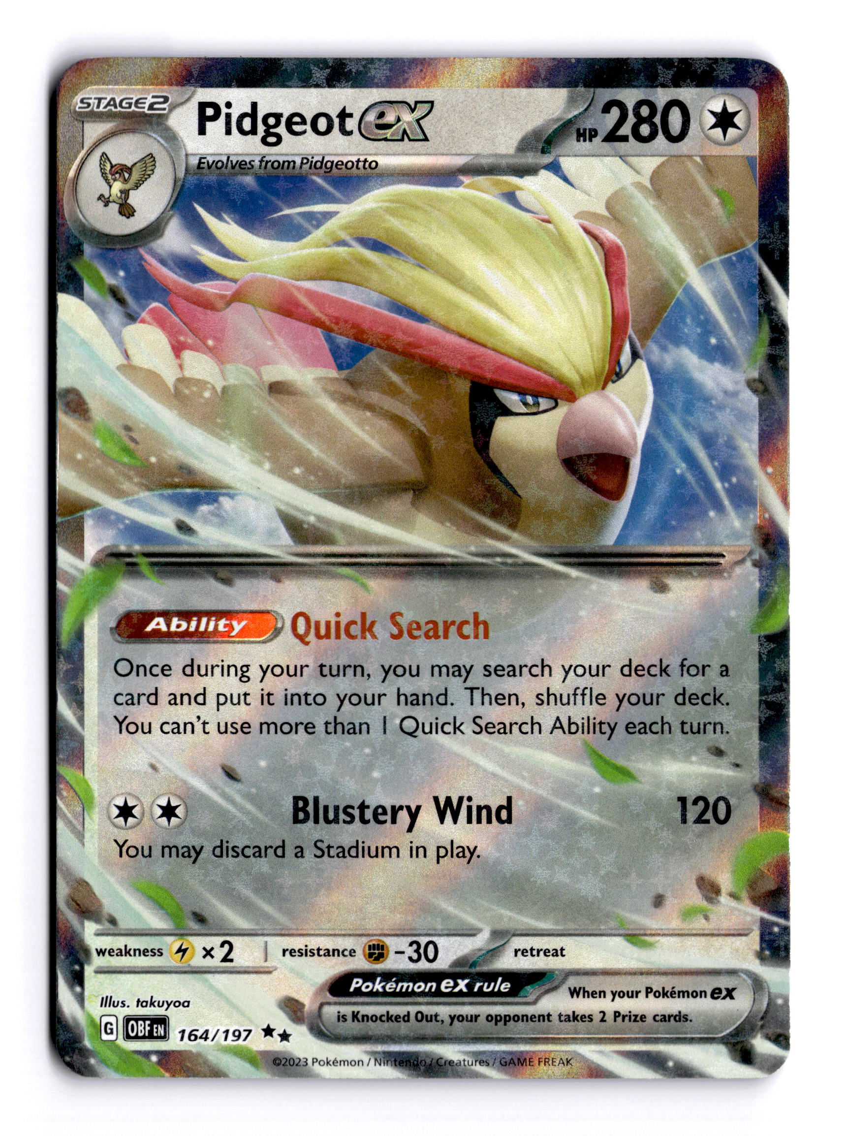 Pidgeot ex · Obsidian Flames #164/197 · NM