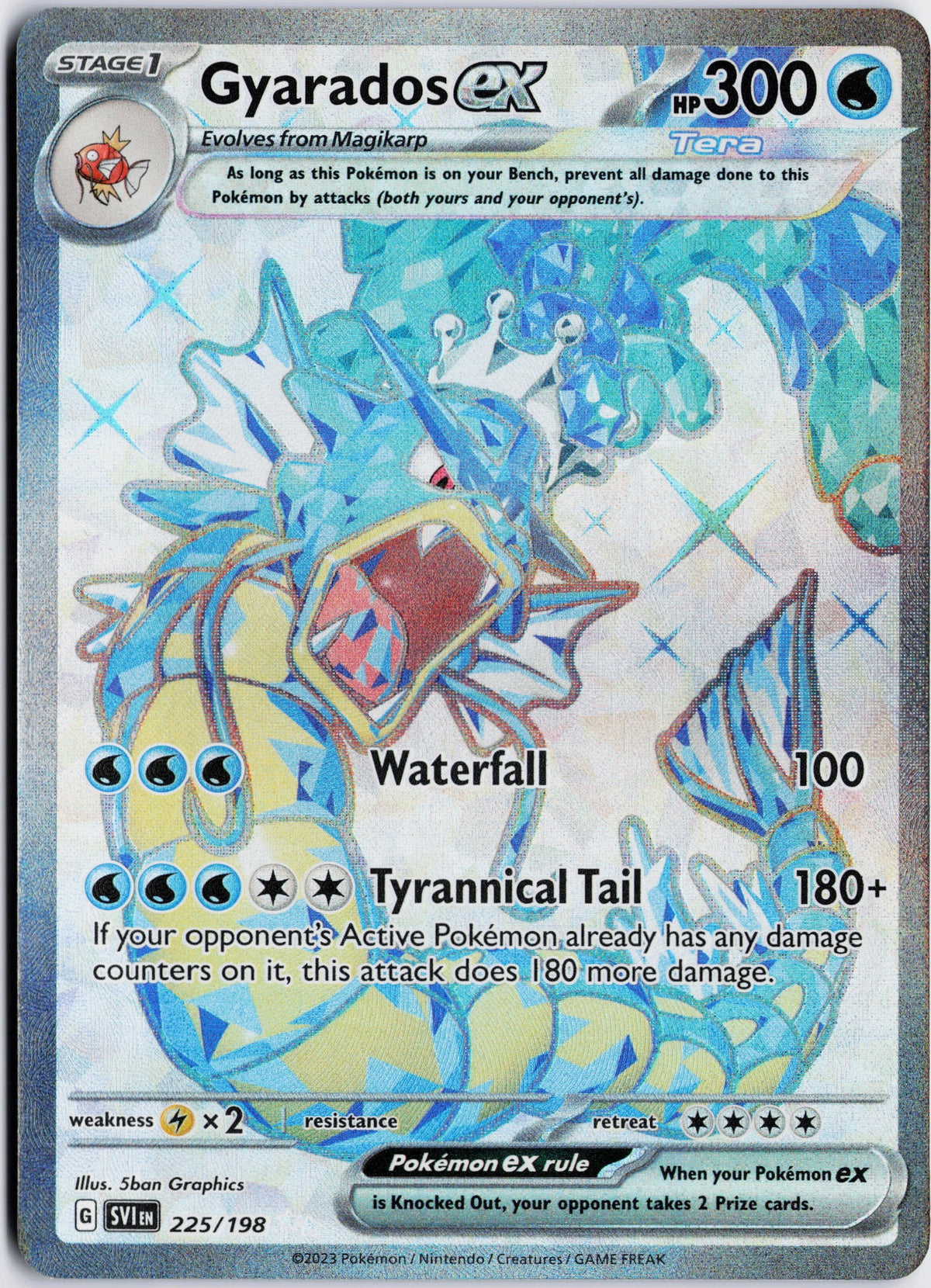 Escaneo HD del frente de Gyarados ex · Scarlet & Violet #225/198 en condición NM